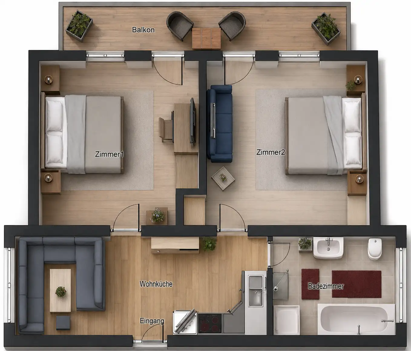 Ferienwohnung Grundriss Ferienwohnung Weiskopf, Ferienwohnung 1